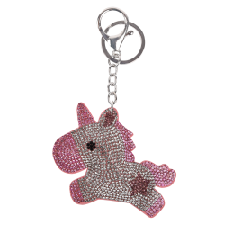 Nglering eller vedhng til taske med krystaller "Lille enhjrning "