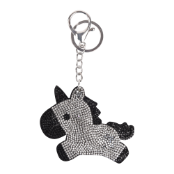 Nglering eller vedhng til taske med krystaller "Lille enhjrning "