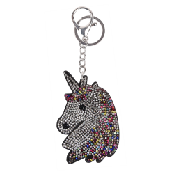 Nglering eller vedhng til taske med krystaller "Enhjrning hoved "