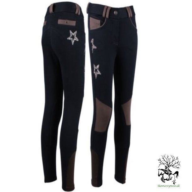  Ridebukser med knskind og stjerner  "Stars &amp; studs"