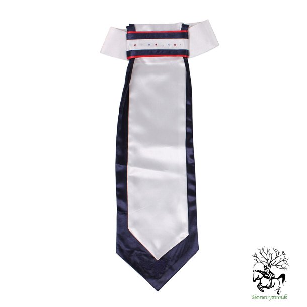 plastron med sten fra QHP . Hvid, bl, rd