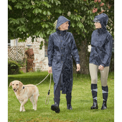 Regnjakke lang med rideslidser "Dover"