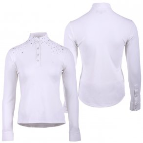 Stvne bluse med sten p skuldrene - junior / dame