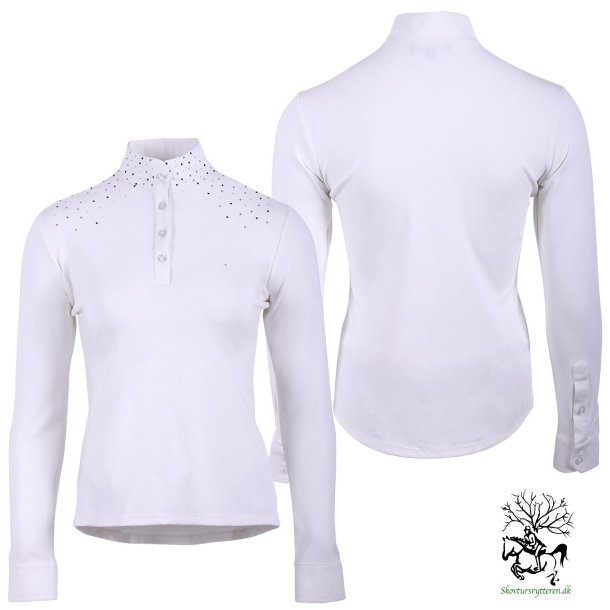 Stvne bluse med sten p skuldrene - junior / dame