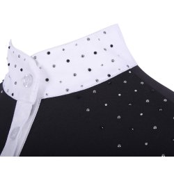 Stvne bluse med sten p skuldrene - junior / dame