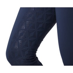 Ridebukser med hj talje og silikone full grib fra QHP i Navy Bl