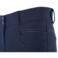 Ridebukser med hj talje og silikone full grib fra QHP i Navy Bl