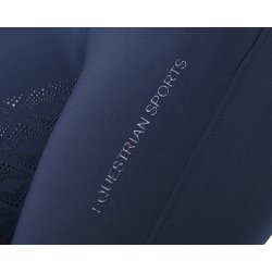 Ridebukser med hj talje og silikone full grib fra QHP i Navy Bl