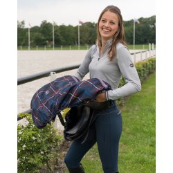 Ridebukser med hj talje og silikone full grib fra QHP i Navy Bl