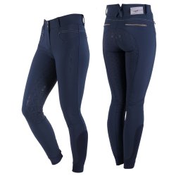 Ridebukser med hj talje og silikone full grib fra QHP i Navy Bl