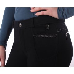  Ridebukser med full silikone grib til Junior fra QHP "Maike" Sort 