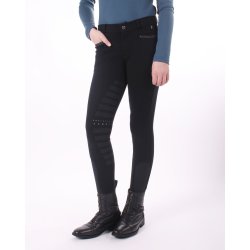  Ridebukser med full silikone grib til Junior fra QHP "Maike" Sort 