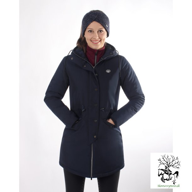 Ridejakke vinter fra QHP 3/4 lang "Linde" Navy