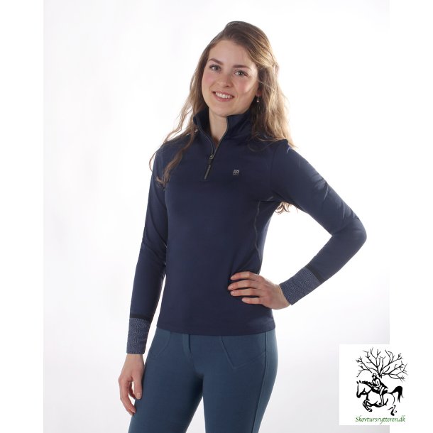 Ride T-shirt fra QHP Thermo  "Loua" porto rd eller navy