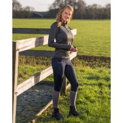 Ridetights med full silikone grib fra QHP - navy 