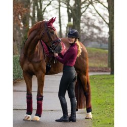 Ridetights med fleece foer og med v snit og full silikone grib "Raquel" sort