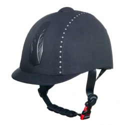Choplin ridehjelm med krystaller og drejeknap justering "Aero Strass"