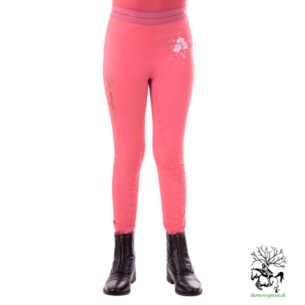 Ridetights med full grib fra QHP til Junior i navy eller gammel rosa