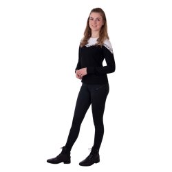 Sweater i strik med flotte detaljer fra QHP "Noena" Sort 