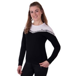 Sweater i strik med flotte detaljer fra QHP "Noena" Sort 