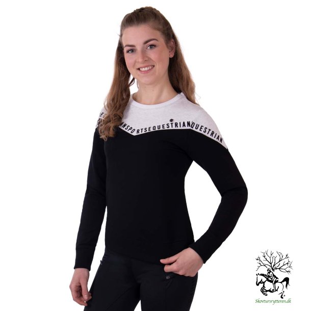Sweater i strik med flotte detaljer fra QHP "Noena" Sort 