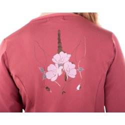 Bluse med lange rmer og rund hals 