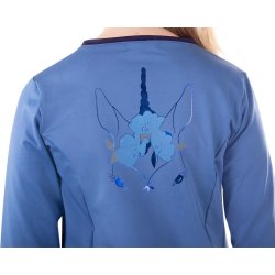 Bluse med lange rmer og rund hals 