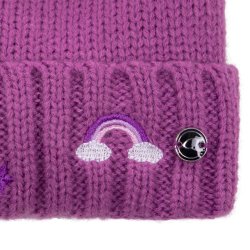 Hue til brn med foring og enhjrning - lilla 