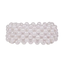 Hrbnd med perler i hvid eller sort 