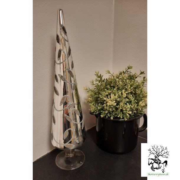 Juletr i slv med glimmer blade - 35 cm hj