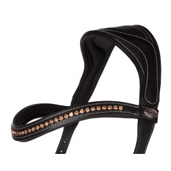 Bidls trense med anatomisk nakkestykke til shetlnder i sort eller brun 