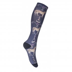 Ridestrmper i microfiber med hest og stigbjle