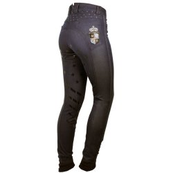 Ridebukser fra Mink Horse "Equestrian Star" m . power grip  "Crystal denim"