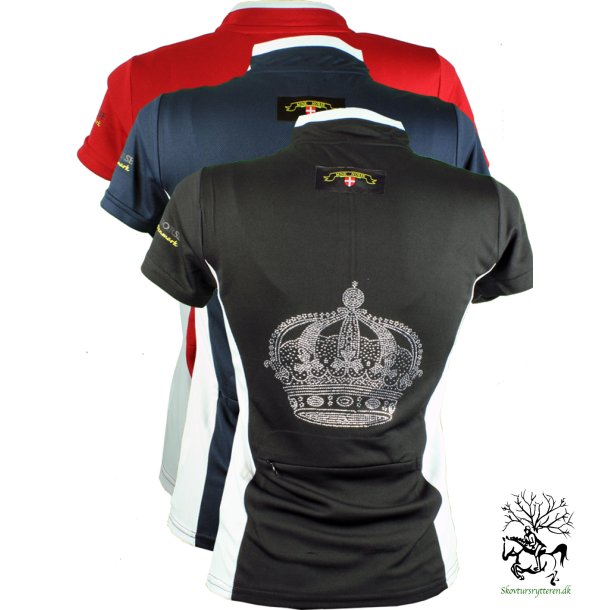 Mink Horse stvne bluse med krone i krystaller "CROWN" sort eller navy bl