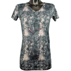 T-shirt  m v hals fra Mink Horse i Sort eller gr