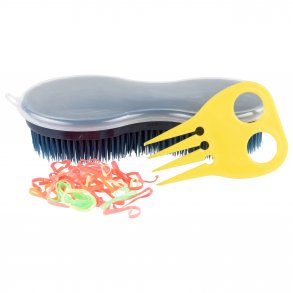 Super groomer / Vidunder brsten i plastik med kam og man elastikker i lget