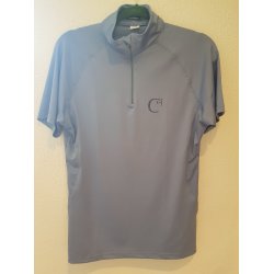 T-shirt fra Campus med kort lynls i halsen 