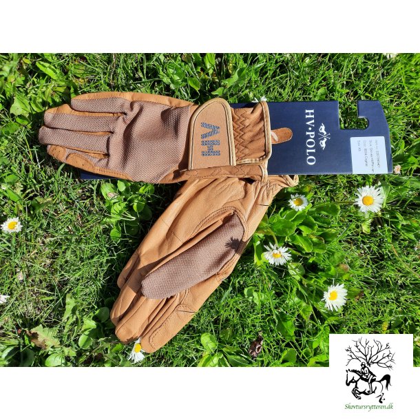 Hv Polo handsker med krystaller "Vivian" cognac 