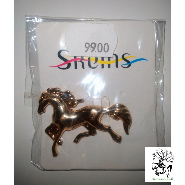 Broche formet som hest Guld