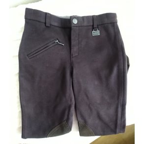 Ridebukser kn skind i brun  junior fra ELT str. 140