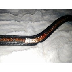 Pandebnd fra IR Sort med guld og brune sten