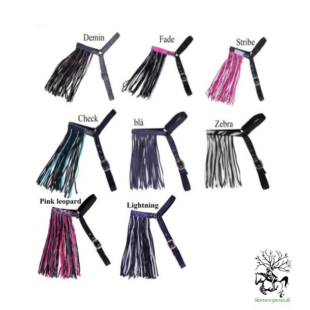 Fluepandebnd med elastisk halsrem fra QHP i flere farver