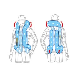 HIT-AIR Sikkerhedsvest med patron, H-MODEL Sort Medium med patron 