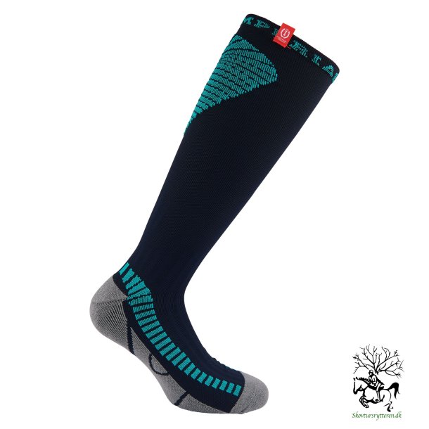 Kompressionsstrmper "jumper" Navy med jadegrn