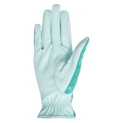 Ridehandsker i turkis grn med stjerner "Stars up"