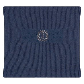 Halsrr (Halsedisse) i ribstrik med similisten og logo 