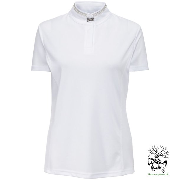 Stvne bluse fra IR med similisten og perler "Lorna" hvid