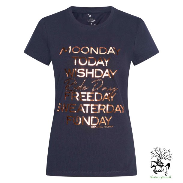  T-shirt med tekst fra IR "Ride Day"  Navy bl