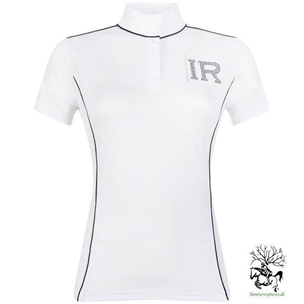 Stvne bluse fra IR med sort detalje og krystaller "Dream" hvid