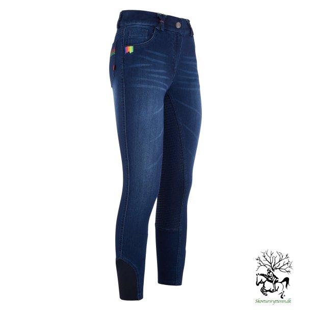 Ridebukser med silikone grib i jeans stof  "My Mind"